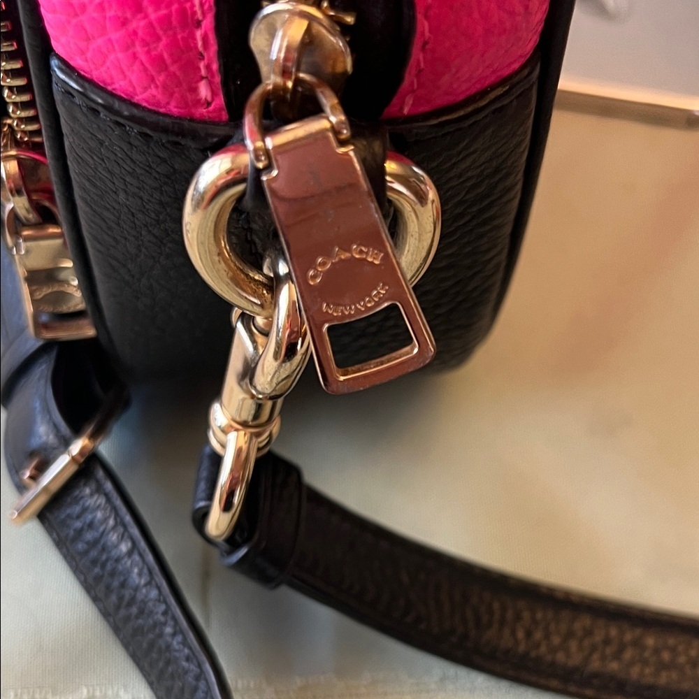 Coach Fuchsia and Black Crossbody Bag - Picture 6 of 13